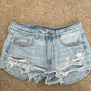 American Eagle Outfitters Light Blue Distressed Denim Shorts size 12